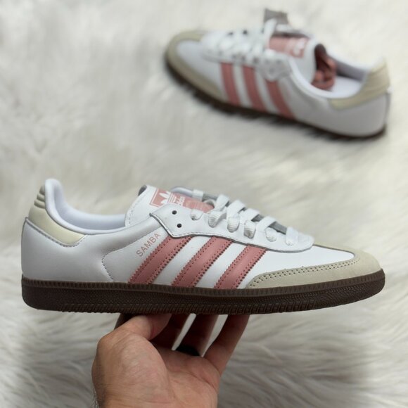 Adidas Samba OG White Wonder Mauve Womens JI2677 NEW Sz 9.5 - Picture 1 of 9